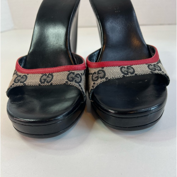 Authentic Gucci GG Logo Monogram Platform Sandals/Slides Size 7.5 w/COA - Picture 4 of 15